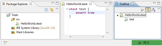 Eclipse with one passing Xtest file