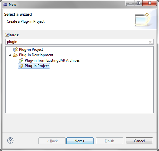 New plugin project wizard