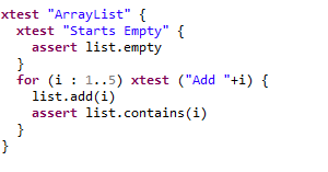 Example of a nested test case and test case in for loop